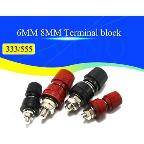 2PCS 333/555 Wire Binding Post Thread Screw Dia 6/8mm Lithium Battery Weld Inverter Clamp Power Supply Connect Terminal Splice