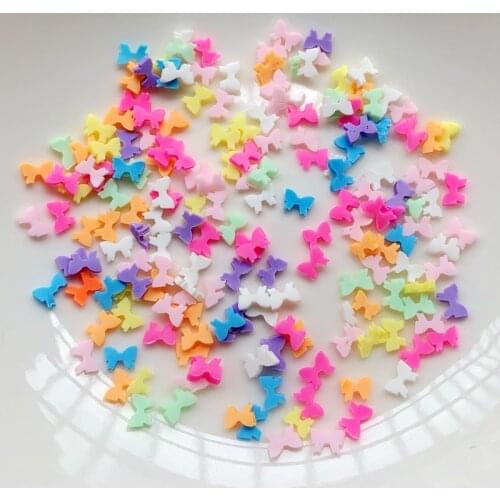 400 pieces spring color soft pottery craft butterfly flat back DIY cartoon making craft color collection nail art deco scrapbook