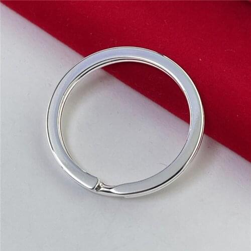 925 Silver Keychain Circle Shape Simple Keychain Fashion Jewelry Gift