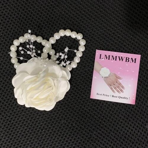 LMMWBM Satin Flores Wedding Wrist Flowers Bridesmaid Silk Ribbon Corsages Wrist Flowers DIY Party Wedding Accessories SW0678