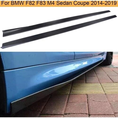 Carbon Fiber Car Side Skirts Apron Lip for BMW 4 Series F80 M3 F82 F83 M4 Coupe 2 Door Sedan 2014-2019 Car Side Skirts Lip Apron