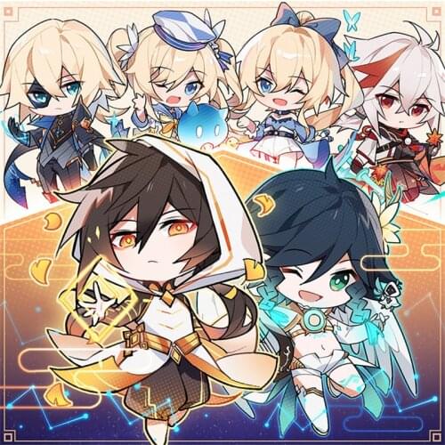 Game Genshin Impact Acrylic Keychain Badge Cartoon Cosplay Key Chain Pendant Accessories Christmas Gifts Halloween Prop