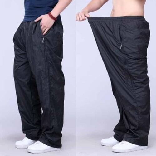 Plus size fat trousers spring summer casual pants mens sweatpants mid full pants loose thin sweatpants pants men clothes 2019