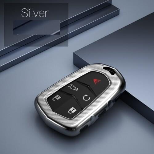 TPU+Carbon fiber grain Car Key Cover Key Case For Cadillac ESV Escalade CTS XTS SRX ATS 2015 2016 2017 2018 CT5 XT5 XT6