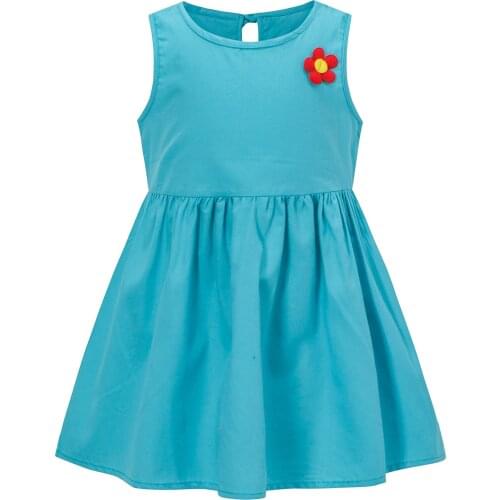 Baby kids dresses childrens cotton linen lattice dress sleeveless with floral print for girls spring-summer dresses for girls