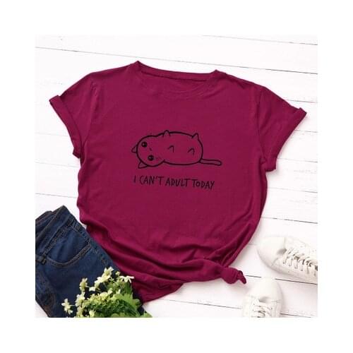 Women Shirt Can't Adult Today Clothing Summer fashion Ladies Female T Womens Clothes T-shirt Graphic Printed Top Tshirt