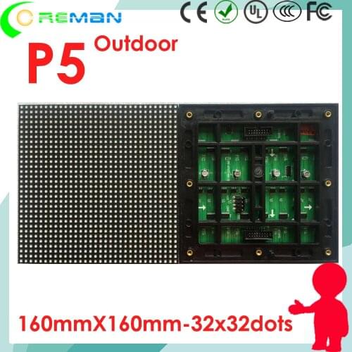 Aliexpress good price rgb led square matrix p5 160mmx160mm 32x32 / outdoor smd rgb led panel p5 32*32 160*160mm p10 p8 p6