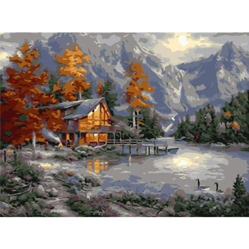 City rock Haitian lin Scenery DIY Digital Painting By Numbers Modern Wall Art Canvas Painting Unique Gift Home Decor 40x50cm