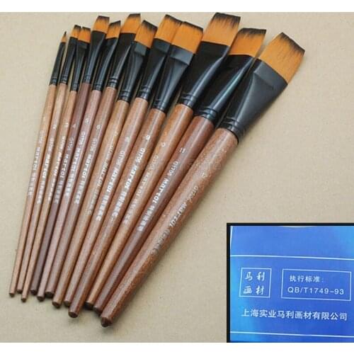 6 pcs 12 pcs Artist Paint Brush Set High Quality Nylon Hair Wood Handle Watercolor Acrylic Oil Brush Painting Art Supplies