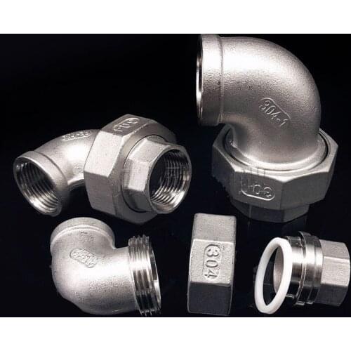 1/4" 3/8" 1/2" 3/4" 1" 1-1/4" 1-1/2" BSPT Female Male Union Scoket Elbow 90 Degree Coupler 304 Stainless Fitting Water Gas Oil