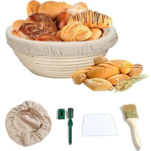5Pcs/Set RHot Bread Fermentation Rattan Basket Country Bread Baguette Dough Mass Proofing Tasting Proving Baskets Supplies