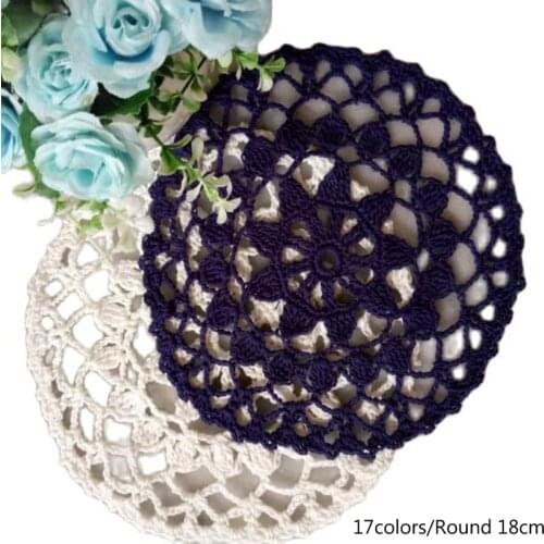 HOT Lace Round cotton table place mat pad Cloth crochet placemat cup mug wedding tea coffee dish coaster handmade doily kitchen