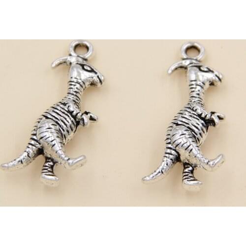 Wholesale 30pcs Tibetan Silver Animals Dinosaur Charms Pendants 23x12mm