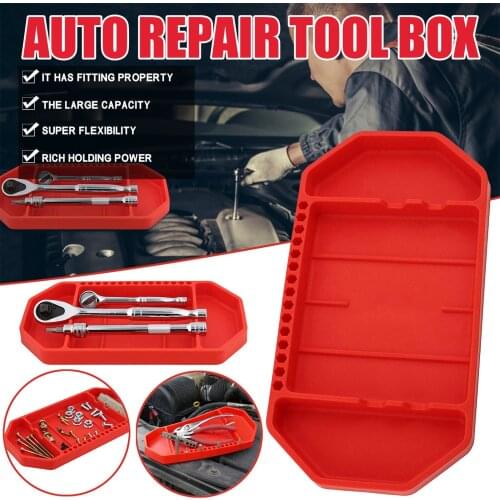 1PCS Non-slip Flexible Tool Holder Box Organizer Tray With Handle Silicone Ultra Durabl Workshop Repair Car Tool Storage Tray