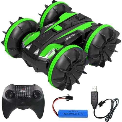 The new 1:20 small land and water vehicle four-wheel drive can be flipped 360 degrees rotating remote control toy car