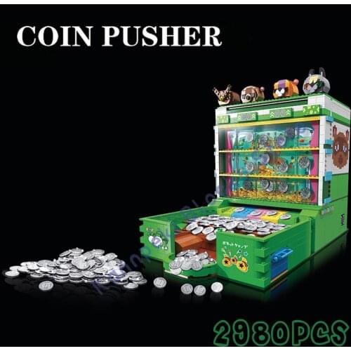 New 2980PCS+ Coin Pusher Building Blocks MOC Bricks Toys Model DIY Puzzle Simulation Electronic Game Hall Children Kids
