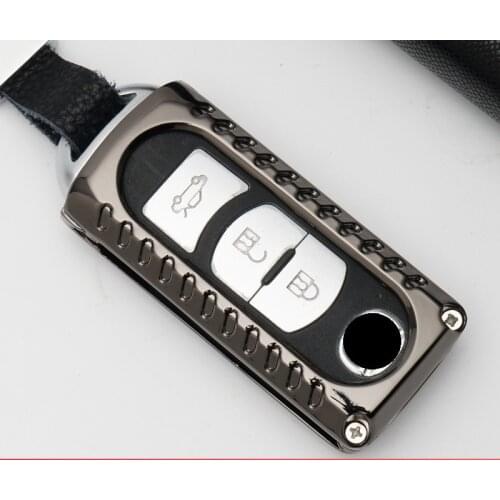 Galvanized Alloy Car Key Case Cover key holder For Mazda 2 3 6 Axela Atenza CX-5 CX5 CX-7 CX-9 2015 2016 2017 Smart 2/3 Buttons