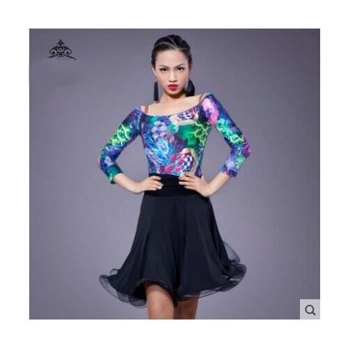 Latin Dance Dress Sexy Silky Velvet Latin Girls Fringe Ballroom Skirt Tango Dress salsa robe de danse latine filles danza latino