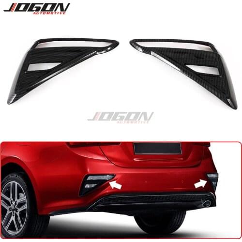 Carbon Fiber Look Rear Tail Fog Light Lamp Stripe Decorative Trims Cover For Kia K3 Forte Cerato 2019 2020 Car Accessories