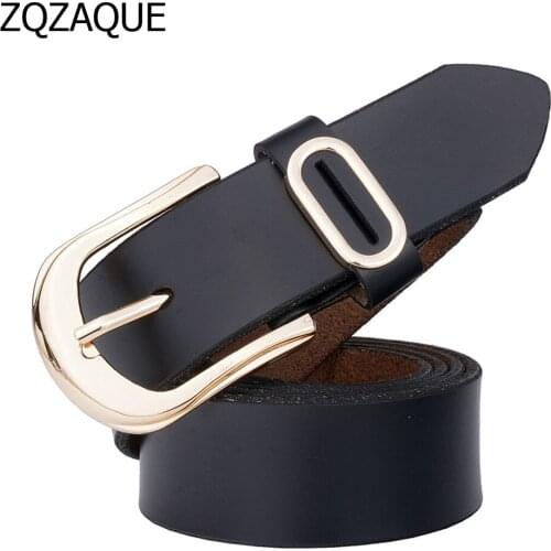 Fashion All-match Pin Buckle Belt Genuine Cow Leather Womens Waistband Casual Females Belts Girls Nice cintos For Jeans SY180