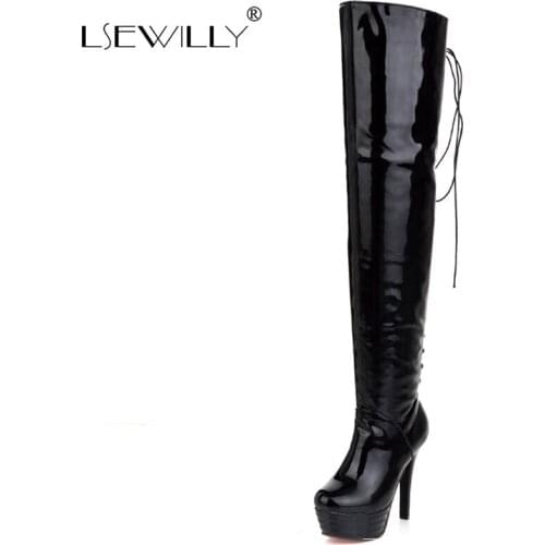 Lsewilly Over The Knee Boots Women Round Toe Stiletto Heel Thigh High Boot Female Sexy Thin High Heel Winter Party Shoes
