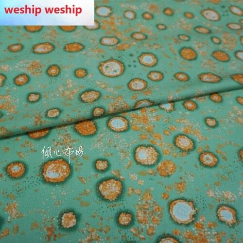 Twill cotton soft dress Small green POM Satin silk fabric Satin de soie Satén шелк hanfu cloth DIY patchworkbag
