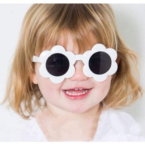 Childrens Jelly Sun Flowers Shape Fashion Round Sunglasses Boys Girls Vintage Sunglasses UV Protection Classic Kids Eyewear