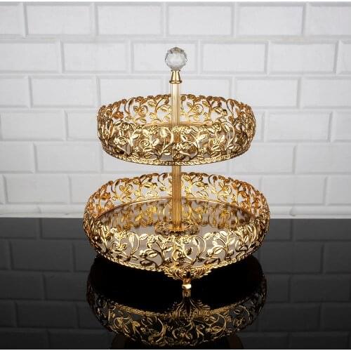 Service Tray Plate Rhinestones 2 Floor Cookie Macaron Sweet Dessert Serving Tray