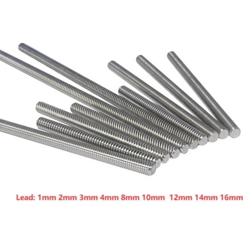T8 Screw length 200mm to 250mm OD 8 mm Lead 2mm 4mm 8mm 10mm 12mm 14mm 16mm for Reprap 3D Printer Z Axis without nut