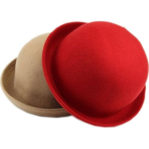 Vintage Ladies Women Men Unisex Vintage Wool Bowler Derby Hat Cap M76F