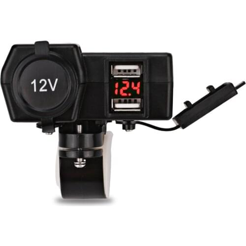 Motor Motorcycle Dual USB Charger Waterproof Motorbike USB Motorcycle Charger Voltmeter Socket Adapter Power Cigarette Lighter
