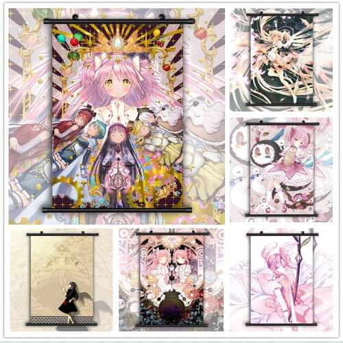 WTQ Puella Magi Madoka Magica Akemi Homura Canvas Painting Anime Posters Wall Decor Retro Poster Wall Art Picture Home Decor