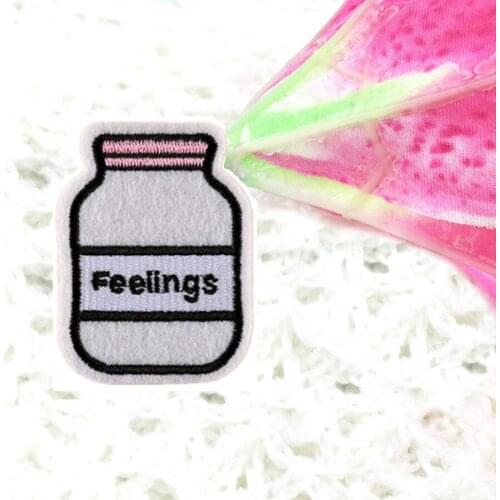 1 Pcs Feelings Bottle Patches Embroidered Iron On Patch For Clothing Sticker Paste For Clothes Bag Pants Sewing Hot Sale