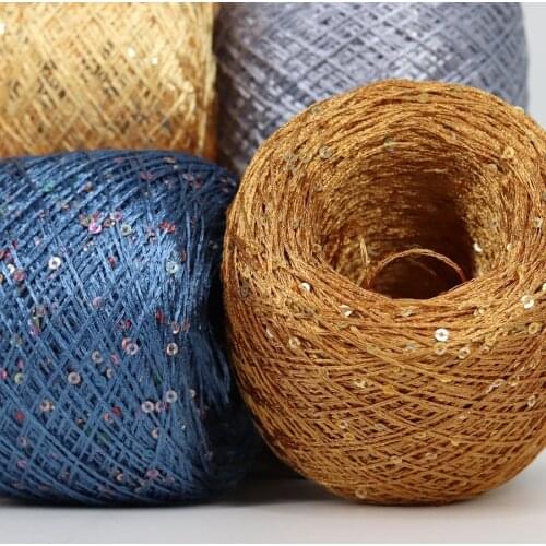 100G пряжа Sequin Stitch Yarn Line Yarns Hand Crochet Threads Parnter Yarn Summer Ice Silk Mercerized Yarn 700meters