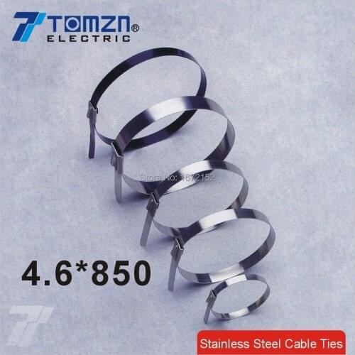 100pcs 4.6mmx850mm STAINLESS STEEL ZIP CABLE TIES LOCK TIE WRAP