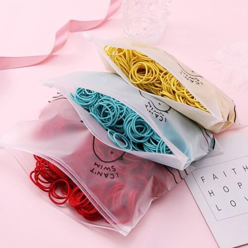 100pcs/Bag Girls Cute Colorful Basic Elastic Hair Bands Ponytail Holder Children Scrunchie Rubber Band Kids Hair Accessories