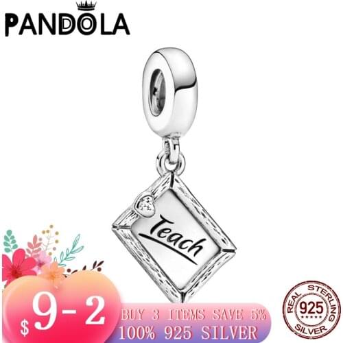 2021 new 925 Sterling Silver Chalkboard Dangle Charms Beads Bracelet Fit Original Pandora Bracelet DIY Jewelry For Women