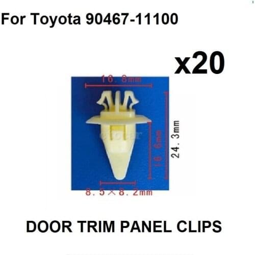 20x For Toyota Exterior Side Moulding Clips for Hilux, 4Runner, Tundra- 90467-11100