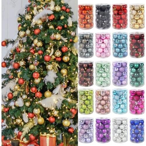 34pcs colorful Christmas balls Christmas tree hanging ornament xmas navidad ball Christmas new year home decor natal pendant