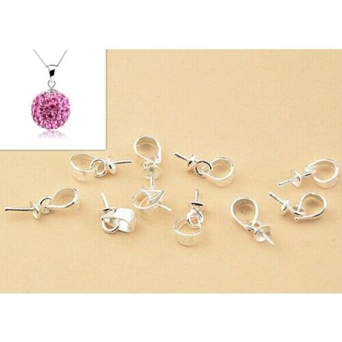 50PCS Wholesale DIY production jewelry accessories earrings hand silver needle puncture pearl jewelry crystal ladies gifts