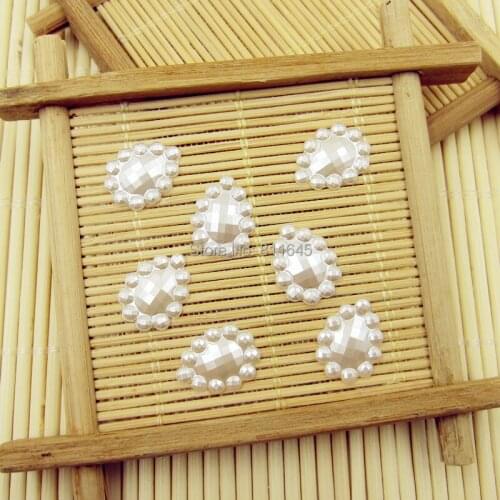 1000pcs/lot free shipping 12X15mm Beige imitation ABS pearls pear shape Half Flatback Beads for Craft DIY Phone Decoration