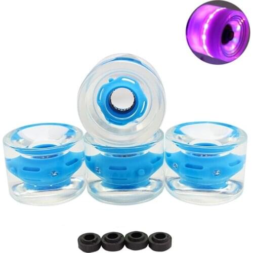 70mm Longboard Cruiser LED Light UP Clear Skateboard Wheels Skate Parts PU Wheels Glow Cruiser Longboard Lights LED wheel