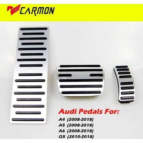 No Drill Aluminum Car Foot Rest Pedal Pads Cover With Rest Pedals Fit Gas Brake Rest Pedal For Audi A4 A5 A6 Q5 AT LHD