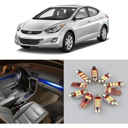 White Car Canbus Bulbs LED Interior Reading Light Kit For 2011 2012 -2017 2018 2019 Hyundai Elantra Genesis Coupe Map Dome Lamp