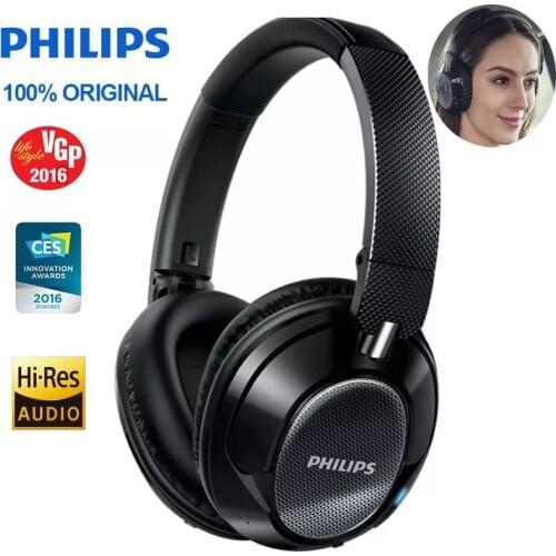 Original Philips SHB9850 Wireless Bluetooth Headphones Active Noise Cancelling with Microphone NFC Headset Official Verification