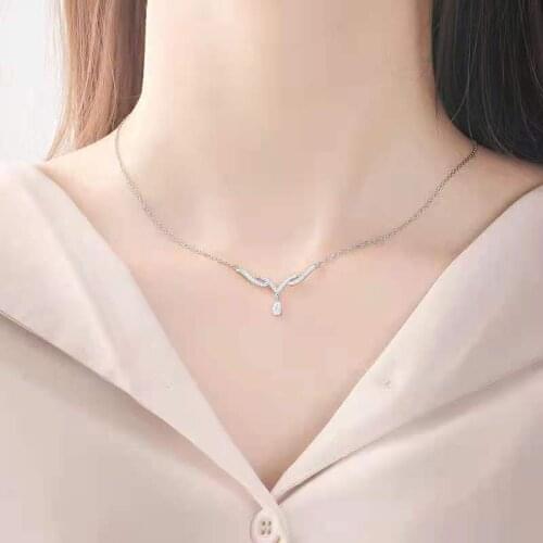 VENTFILLE 925 Sterling Silver With You All The Way Deer Necklace Simple Wild Clavicle Chain Fashion Exquisite Gift Jewelry