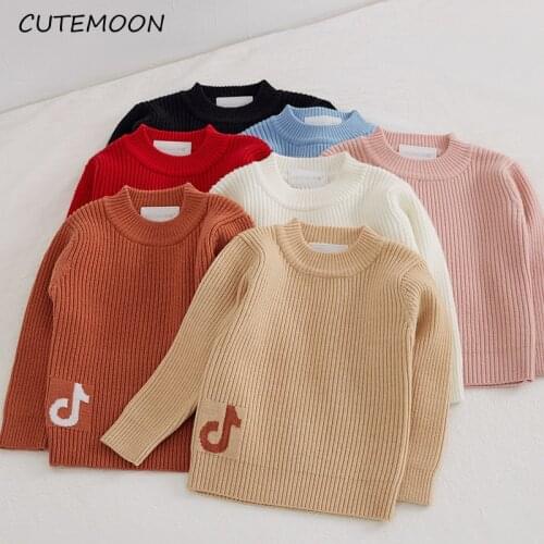 Baby Solid Casual Basic Sweater New Fashion Kids 2021 Soft Clothing for Boys Girls Autumn Winter Sweaters Children Top