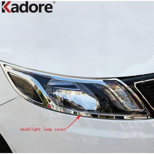 For Kia Rio K2 2011-2014 2015 Chrome Headlight Cover Head Front Light Lamp Covers Trim Lamps Hood Decoration Car Accessories