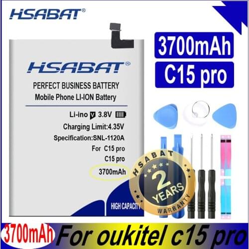 HSABAT C15 Pro 3700mAh Top Capacity Battery for Oukitel C15 Pro Smart Phone Batteries