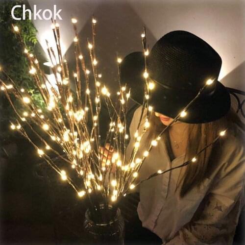 20 Bulbs LED Willow Branch Lamp Battery Powered Decorative Light Tall Vase Filler Willow Twig Lighted Branch For Home Decoration